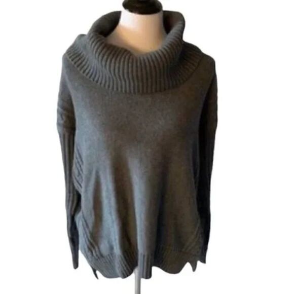 🆕 Lauren Ralph Lauren Women's Grey Heather Cowl Neck size M - Picture 1 of 6